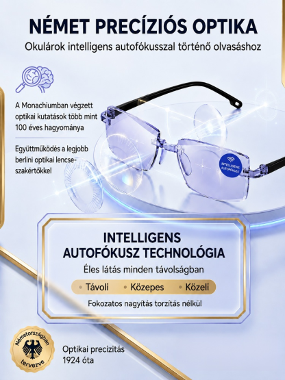 【Német Technológia】Keret nélküli progresszív szemüveg (+1,00-től +7,00-ig önbeálló)