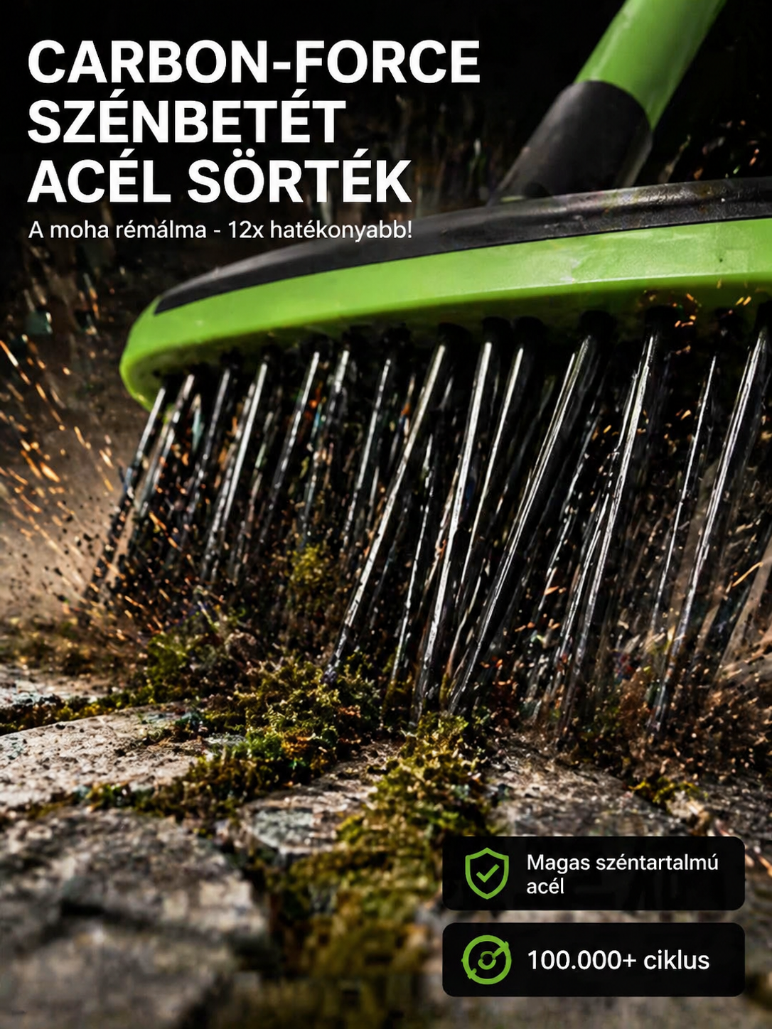 Három az egyben gyomeltávolító acélkefe