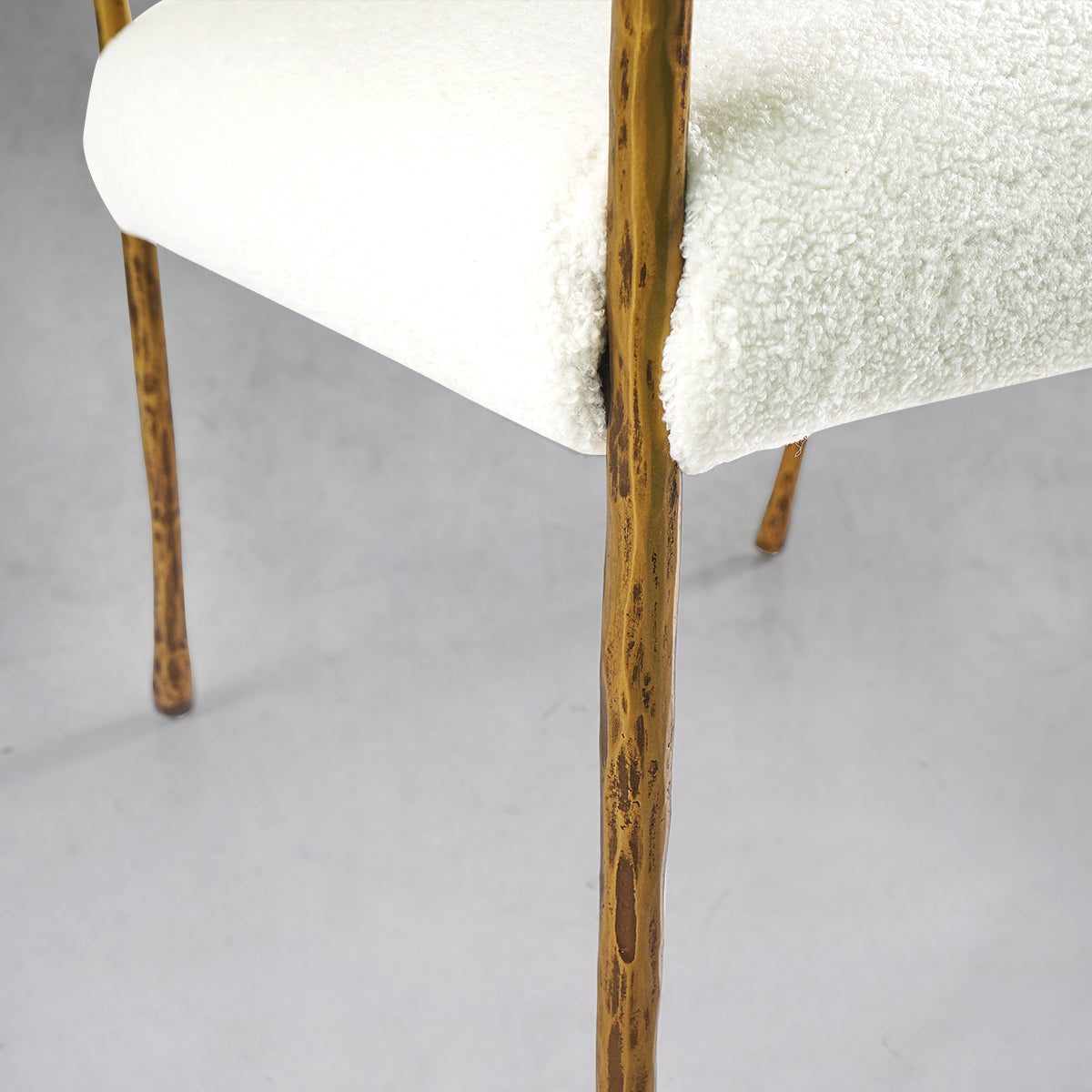 Vintage Forged Retro Copper Iron Frame Dining Chair