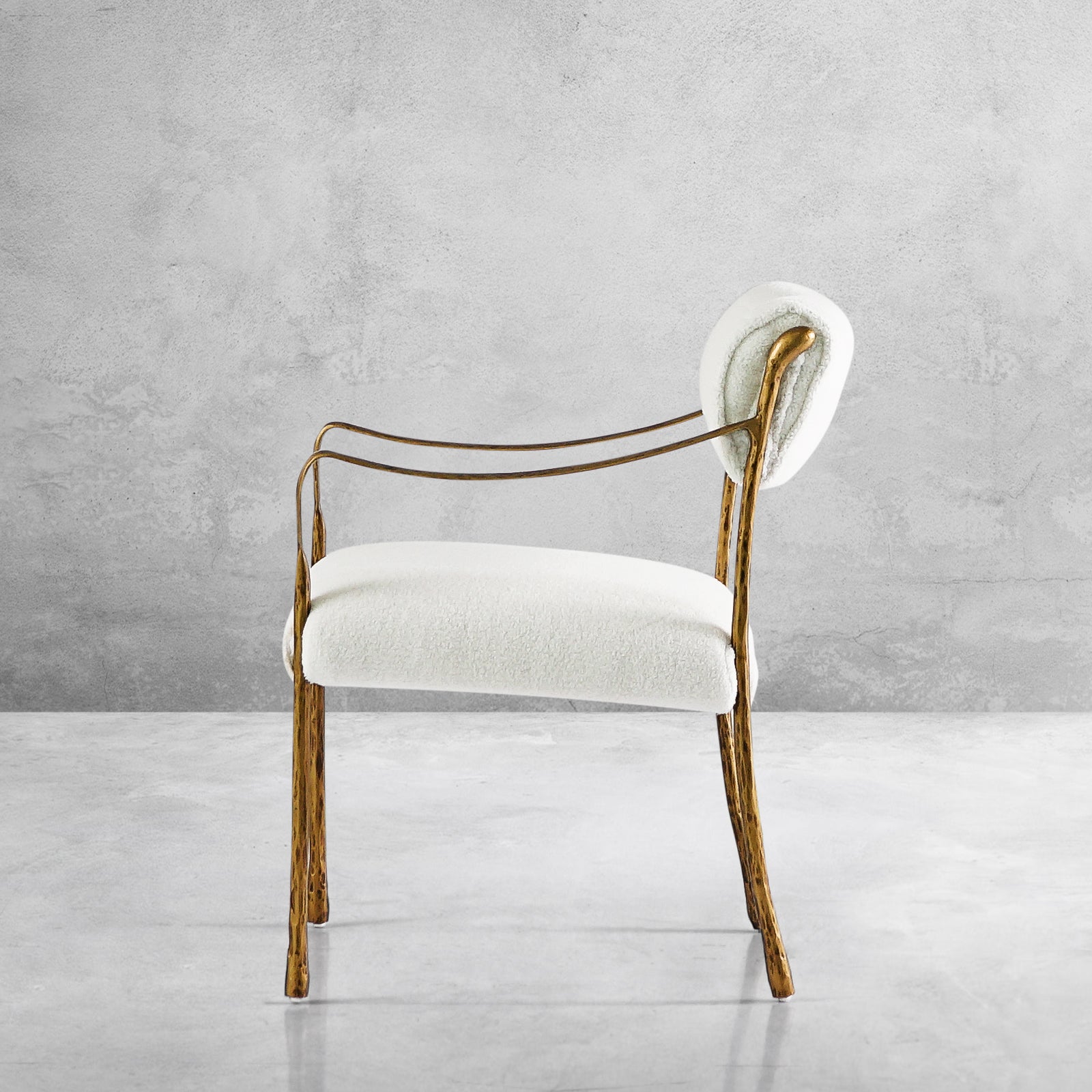 Vintage Forged Retro Copper Iron Frame Dining Chair