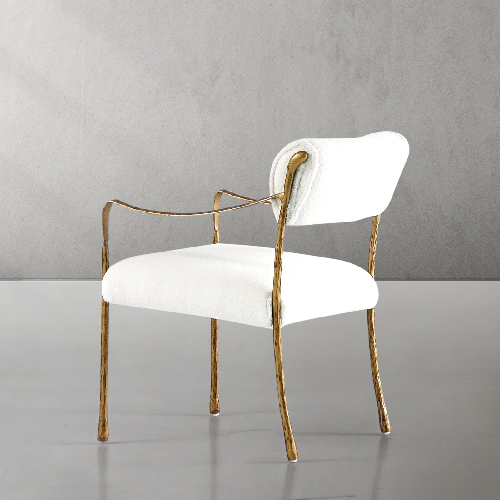 Vintage Forged Retro Copper Iron Frame Dining Chair