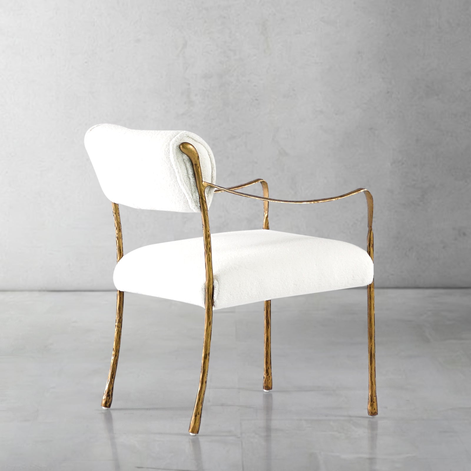 Vintage Forged Retro Copper Iron Frame Dining Chair
