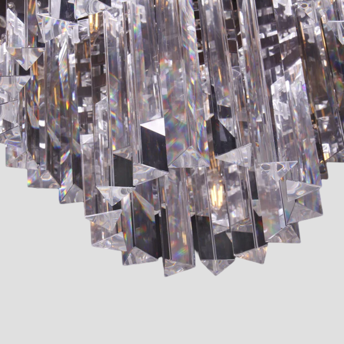 1920s Classical Multi-Tiered Layered Crystal Rod Chandelier
