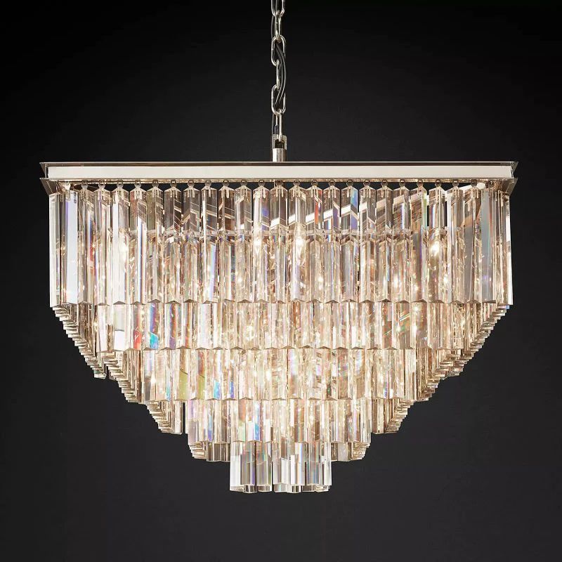 1920s Classical Square Chandelier 34"