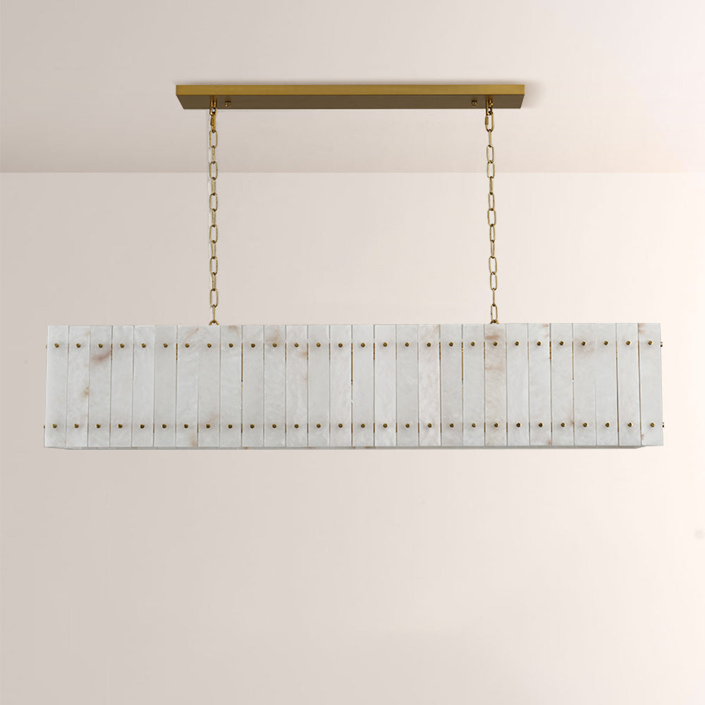 San Marco Alabaster Linear Chandelier 54" 72" - thebelacan