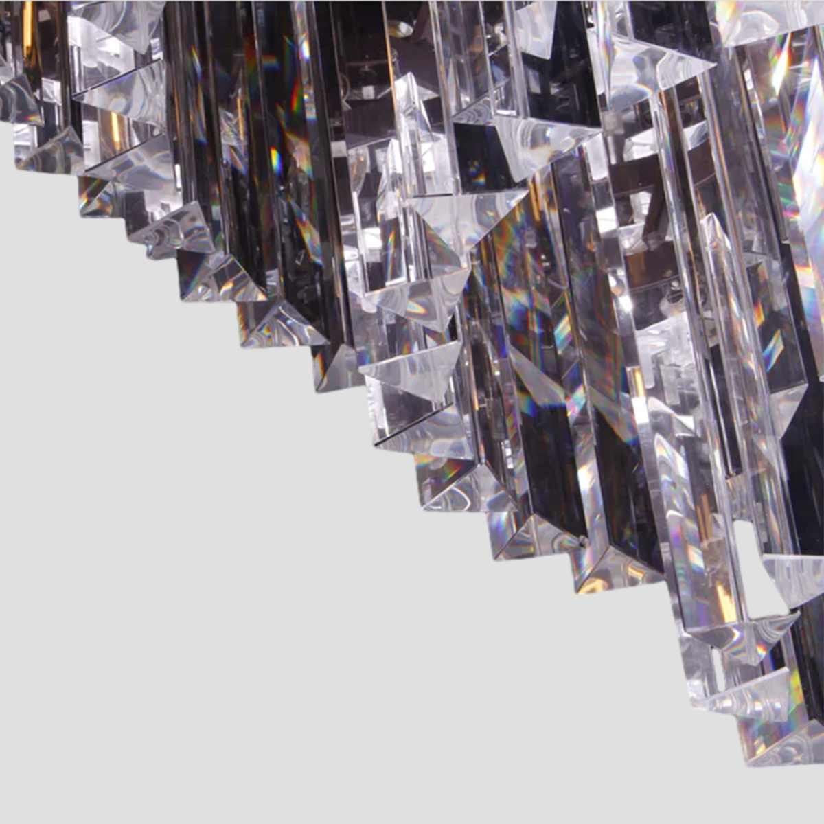 1920s Classical Multi-Tiered Layered Crystal Rod Chandelier