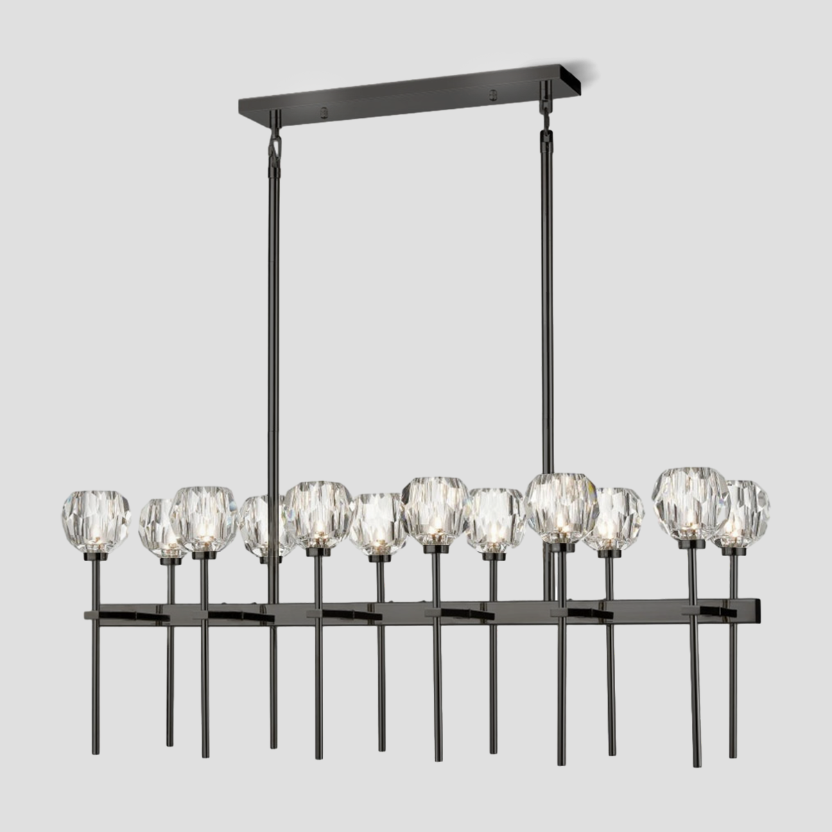 Kristina Clear Glass Linear Chandelier