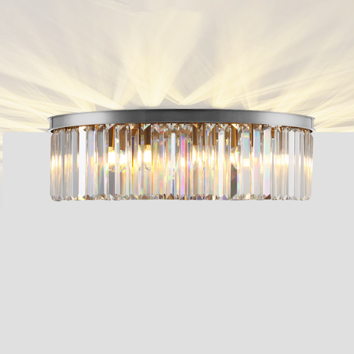 1920s Classical Crystal Round Flushmount