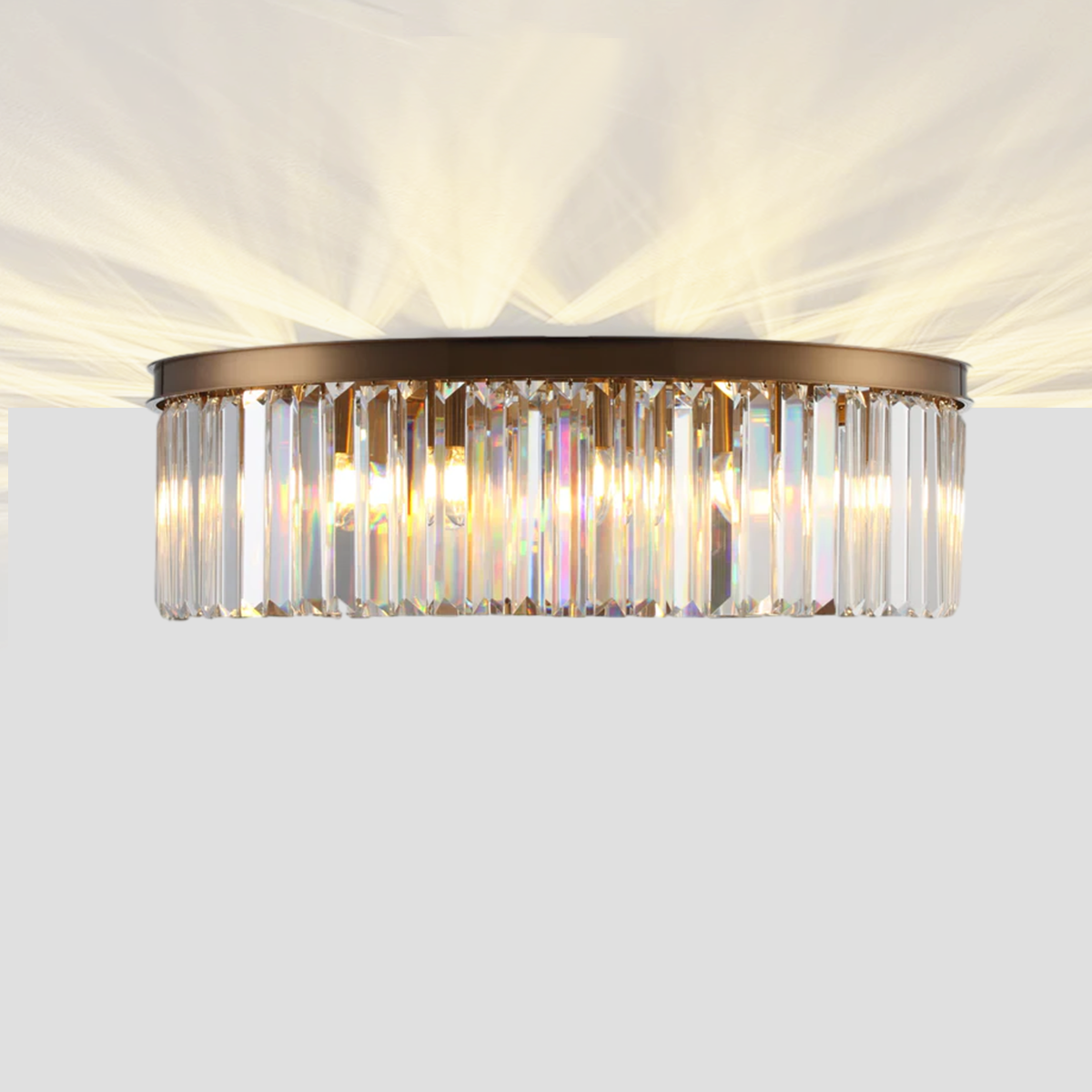 1920s Classical Crystal Round Flushmount