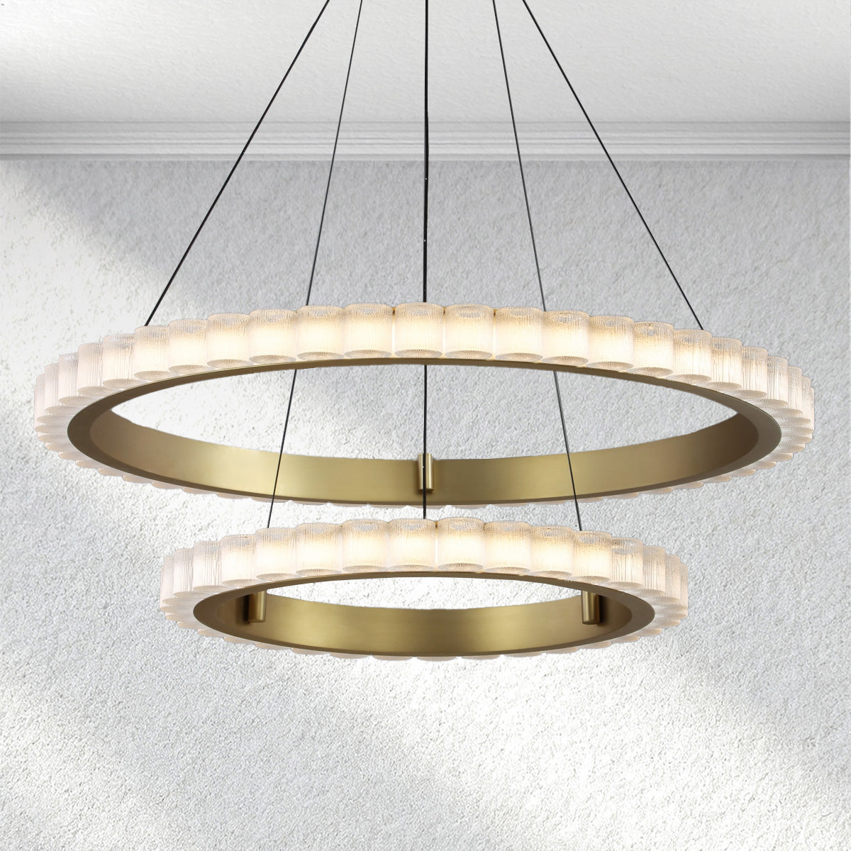 Celestia Glass Round Aluminum Chandelier