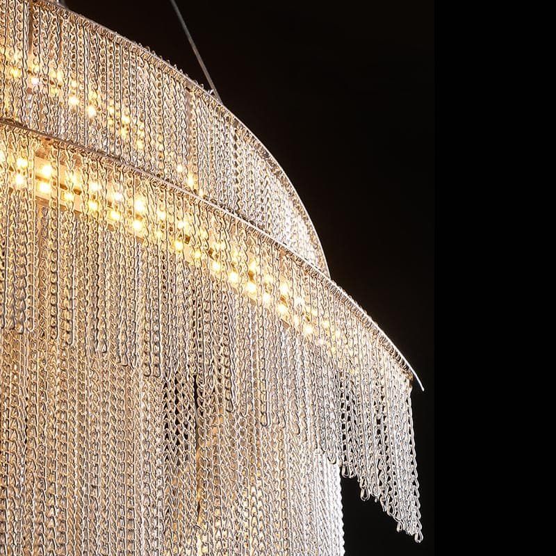 Alisa Luxury Aluminum Chain Tassel Ring Multilayer Chandelier - thebelacan
