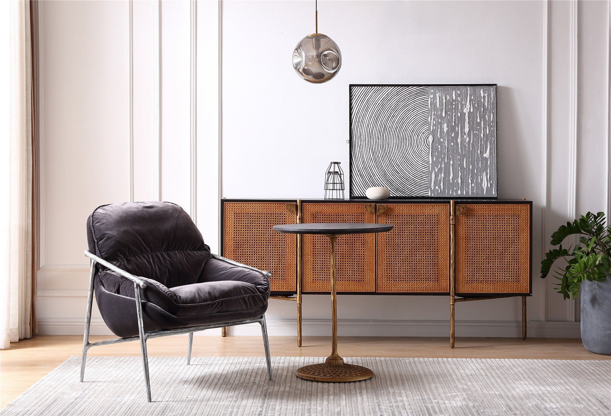 Vintage Forged Brown Leather Accent Chairs