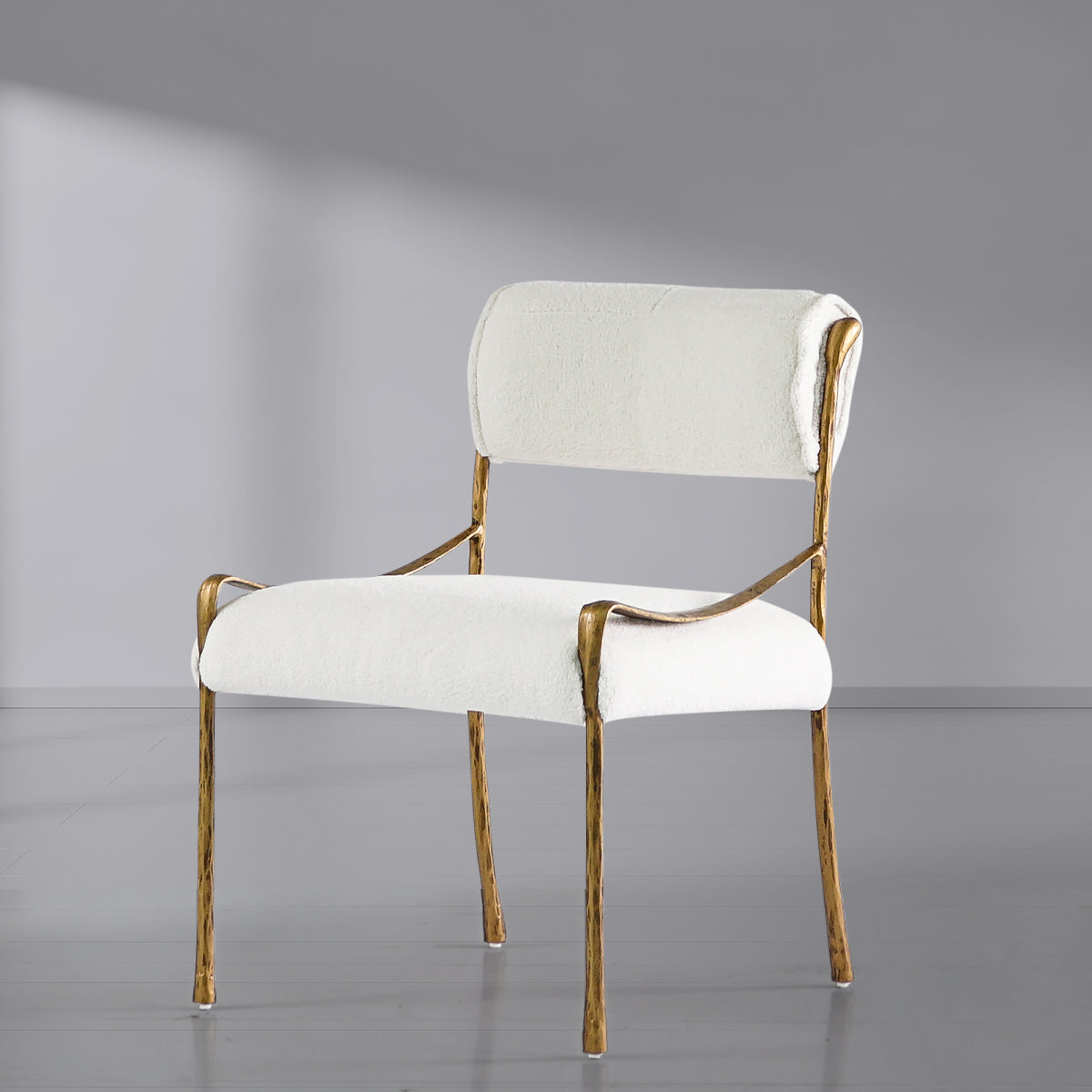 Vintage Forged Retro Copper Iron Frame Armless Dining Chair