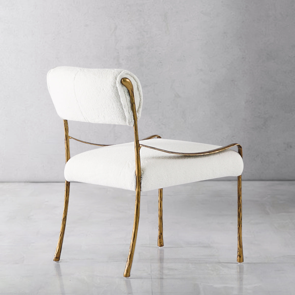 Vintage Forged Retro Copper Iron Frame Armless Dining Chair