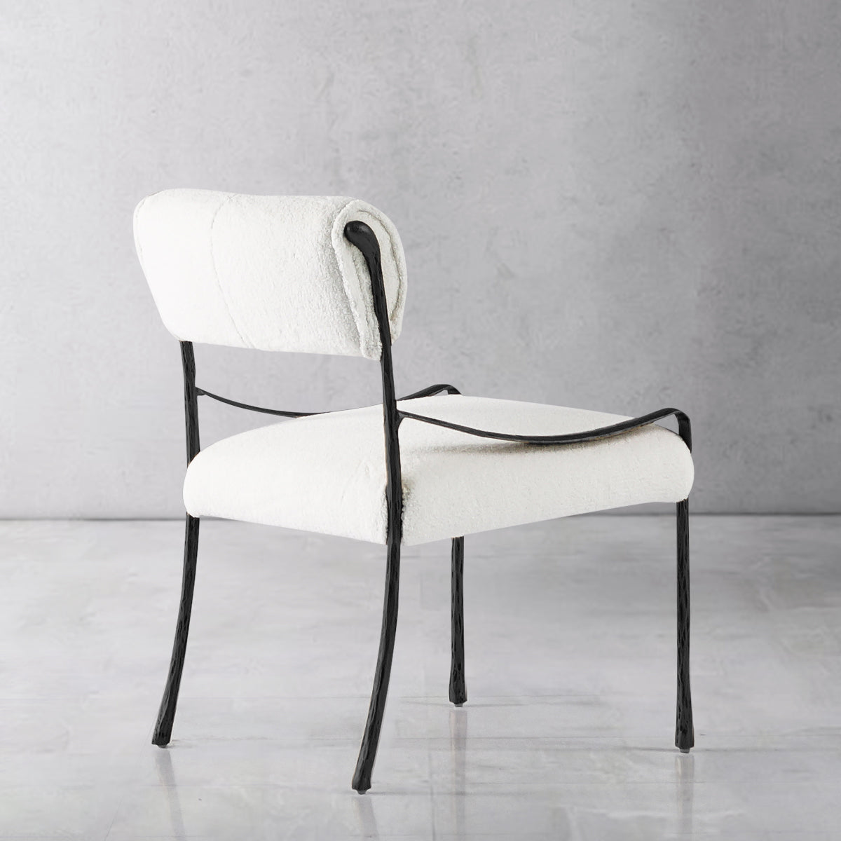 Vintage Forged Retro Copper Iron Frame Armless Dining Chair