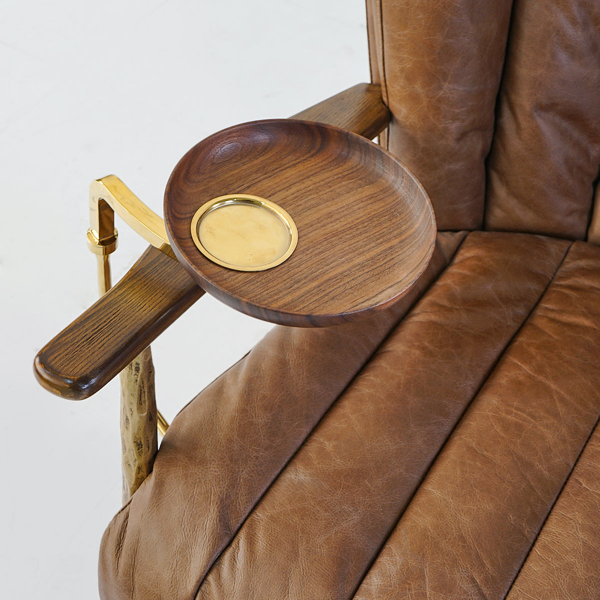 Vintage Forged  Leather Armchair Cigar Chair