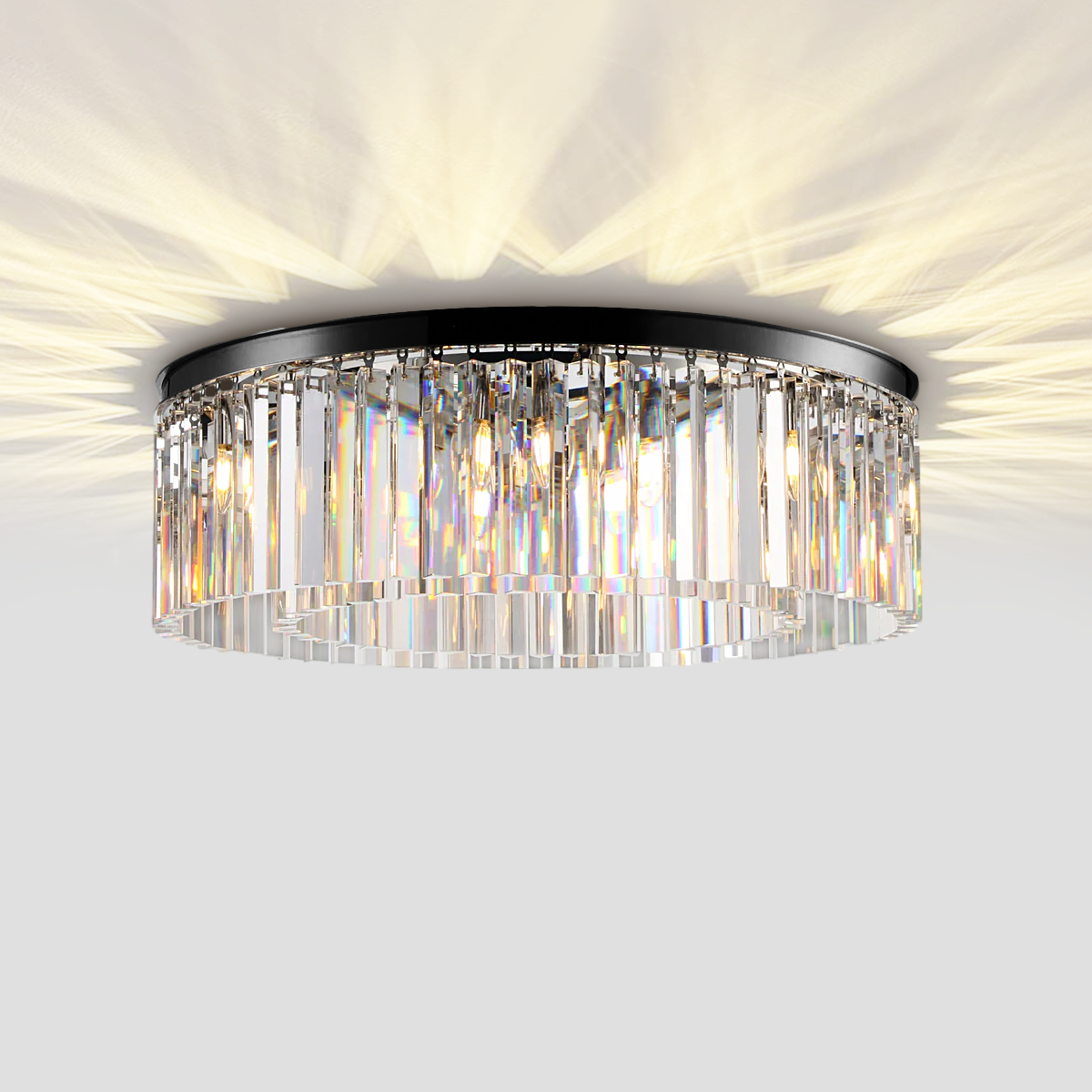 1920s Classical Crystal Round Flushmount