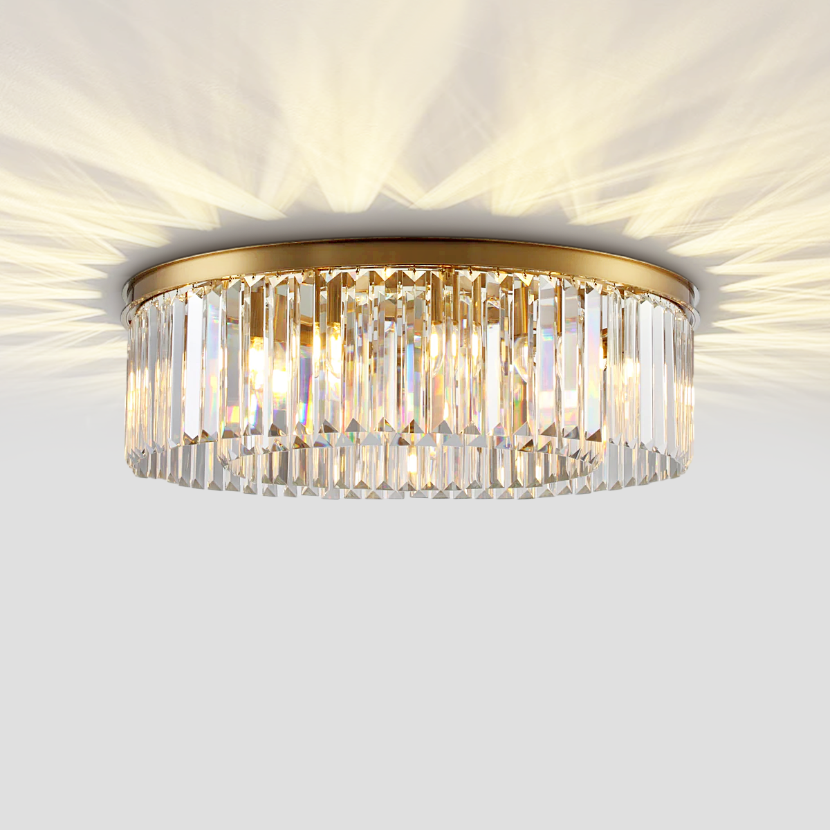 1920s Classical Crystal Round Flushmount