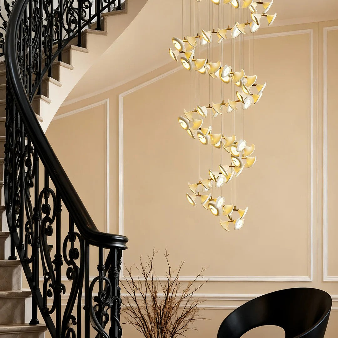 Ceramic Luxury Chandeliers Tulip Flower Ceiling Light