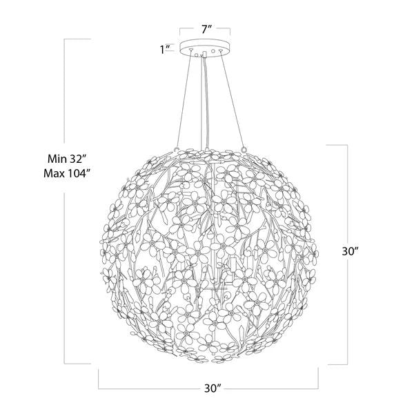 Cherish 8 Lights Spherical Chandelier 30"D - thebelacan