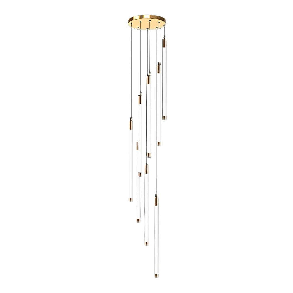 Modern Acrylic Spiral Tube Chandelier For Staircase Ceiling Light