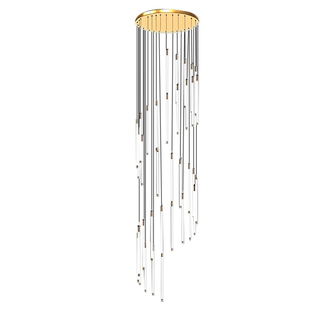 Modern Acrylic Spiral Tube Chandelier For Staircase Ceiling Light
