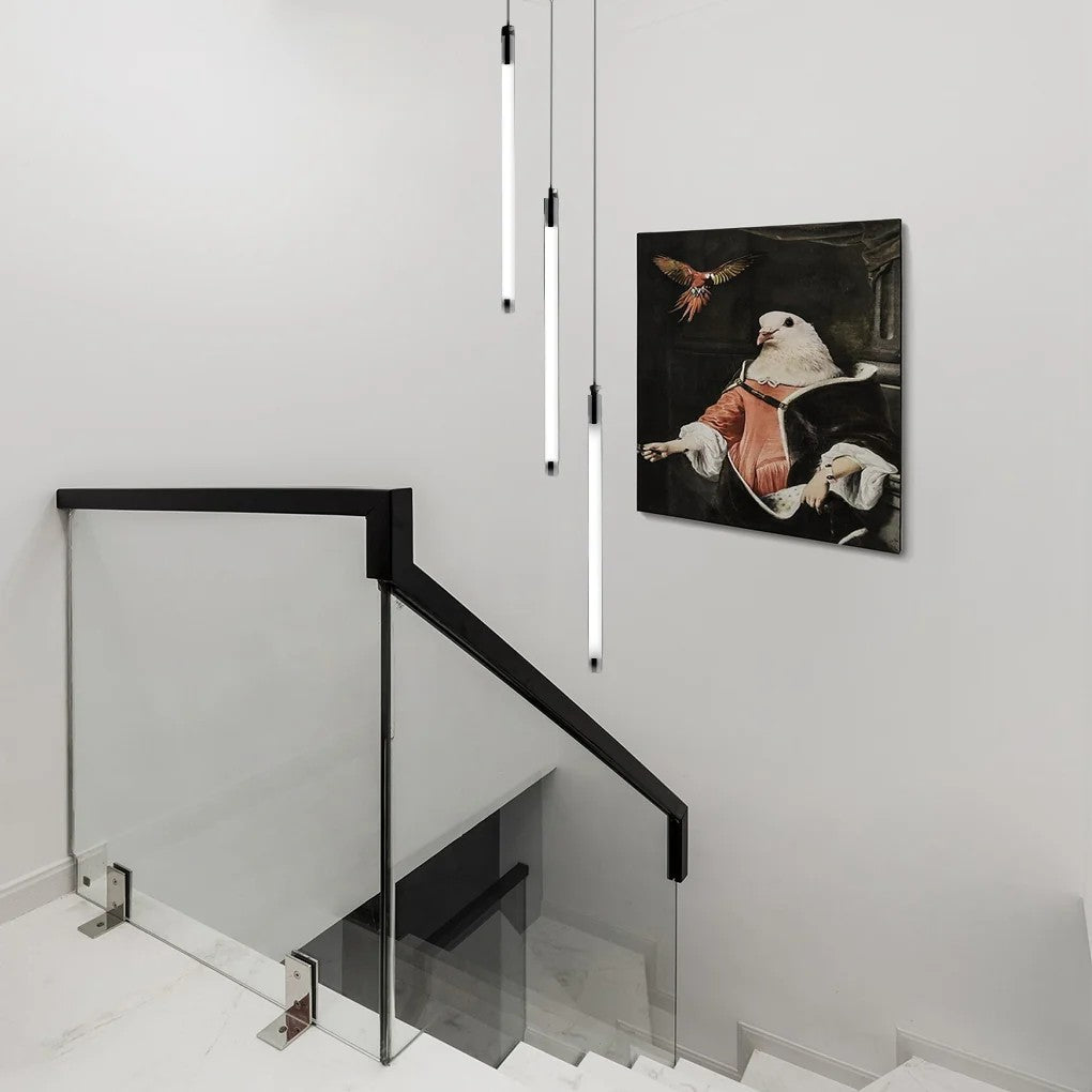 Modern Acrylic Spiral Tube Chandelier For Staircase Ceiling Light