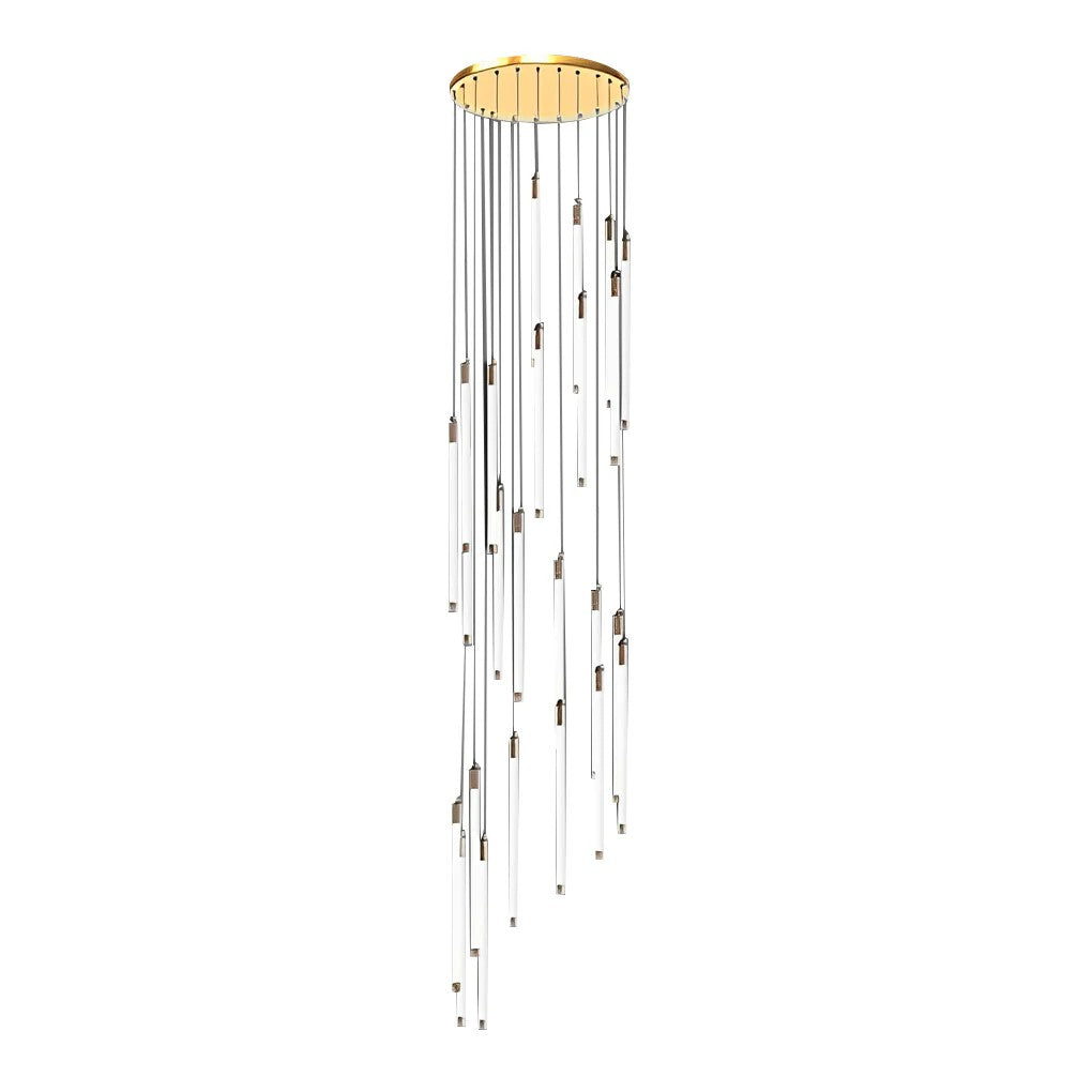 Modern Acrylic Spiral Tube Chandelier For Staircase Ceiling Light