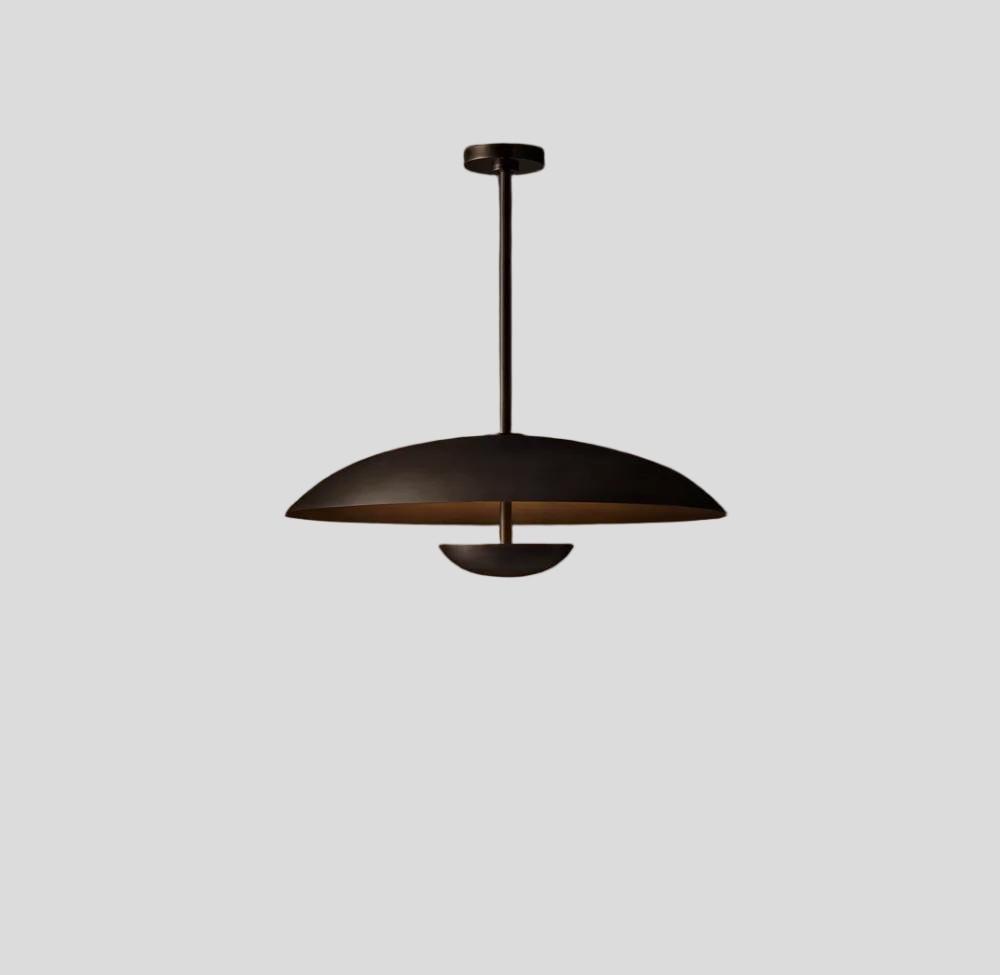 Cosmo Tiered Steel Disc Pendant 24" 