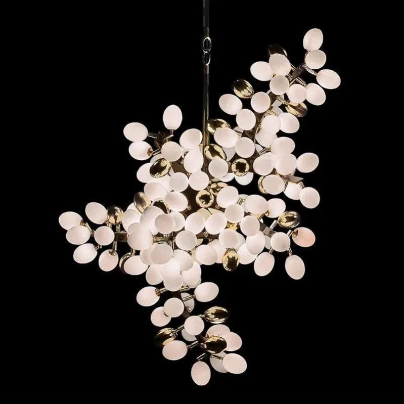 Escamoles Grape Cascading Branch Glass Chandelier