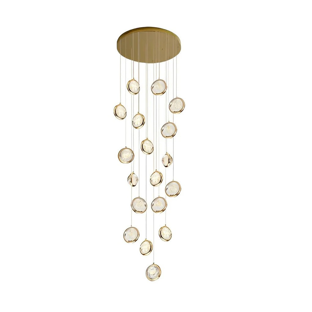  Long Global Crystal Cluster Modern Chandelier Adjustable For Luxury Staircase 