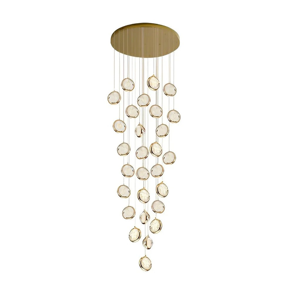  Long Global Crystal Cluster Modern Chandelier Adjustable For Luxury Staircase 