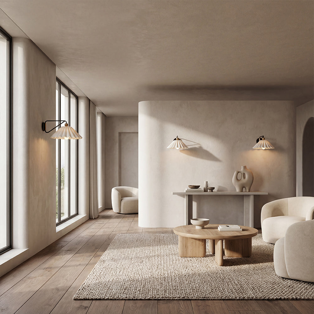 Havenne Pleated Linen Wall Sconce