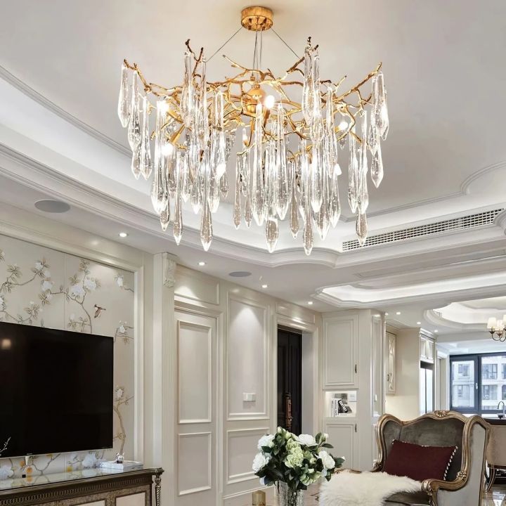 Icicle Crystal Luxury Branch Chandelier - thebelacan