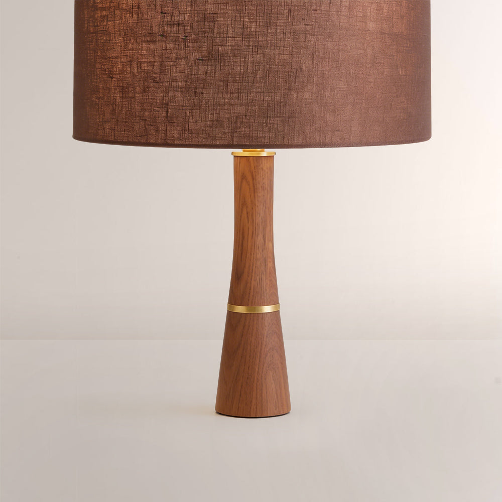 Jonie Wood Table Lamp with Shade for Living Room