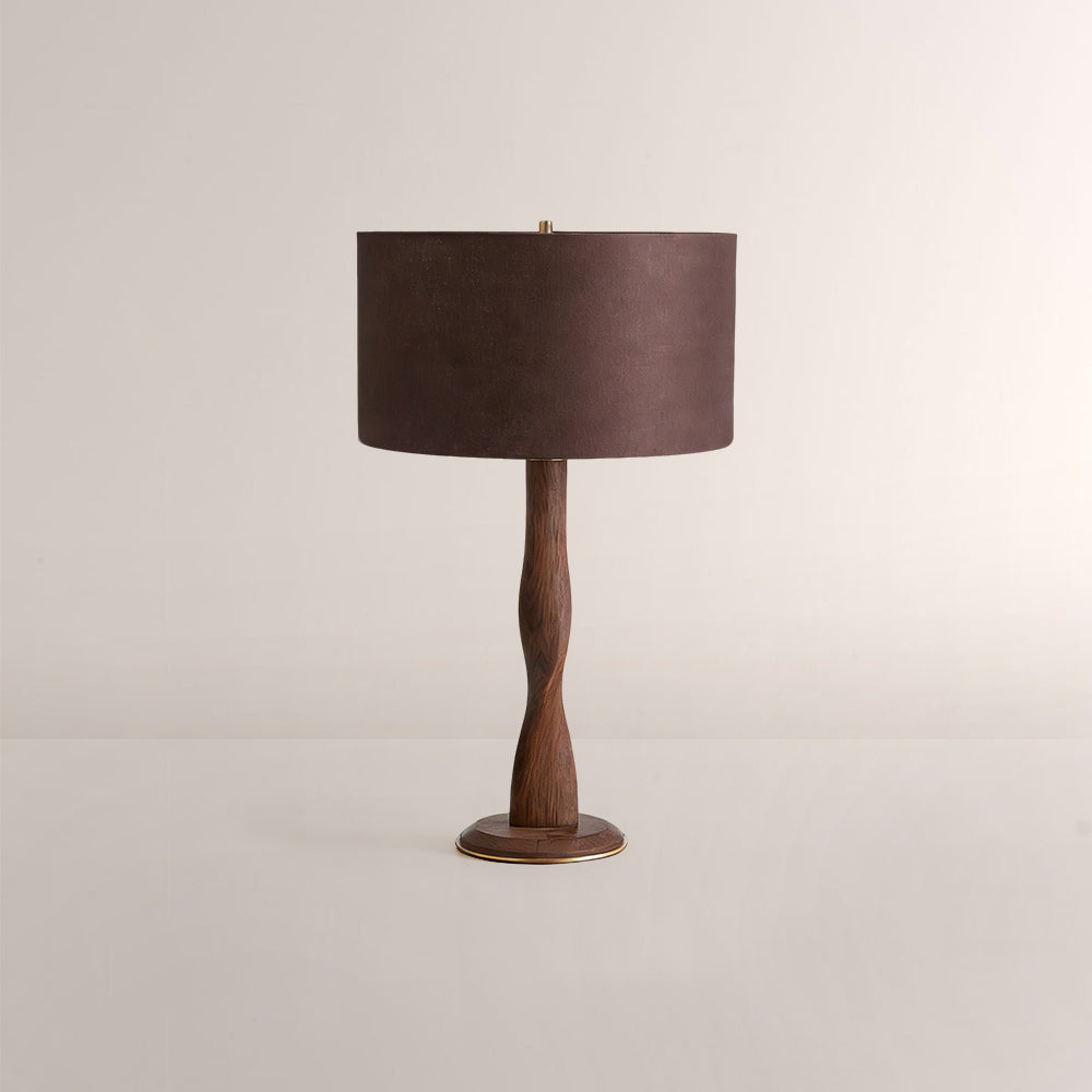 Jonie Wood Table Lamp with Shade for Living Room