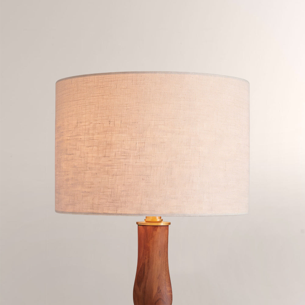 Jonie Wood Table Lamp with Shade for Living Room