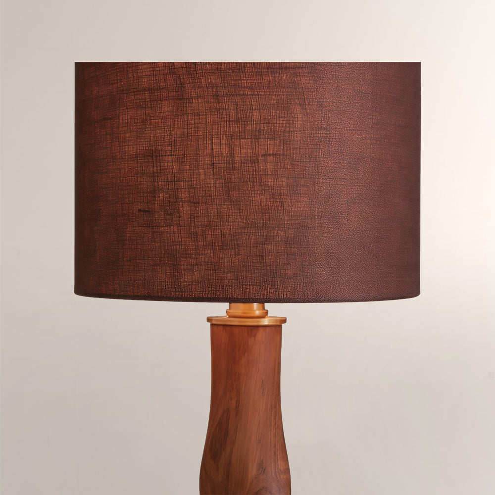 Jonie Wood Table Lamp with Shade for Living Room