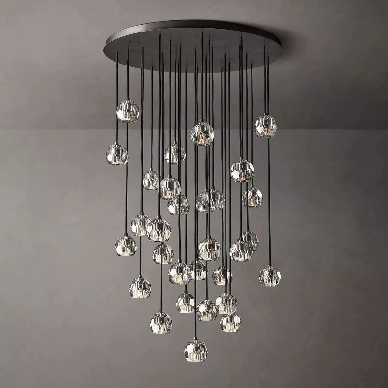 Kristina Glass Round Cluster Chandelier 40''