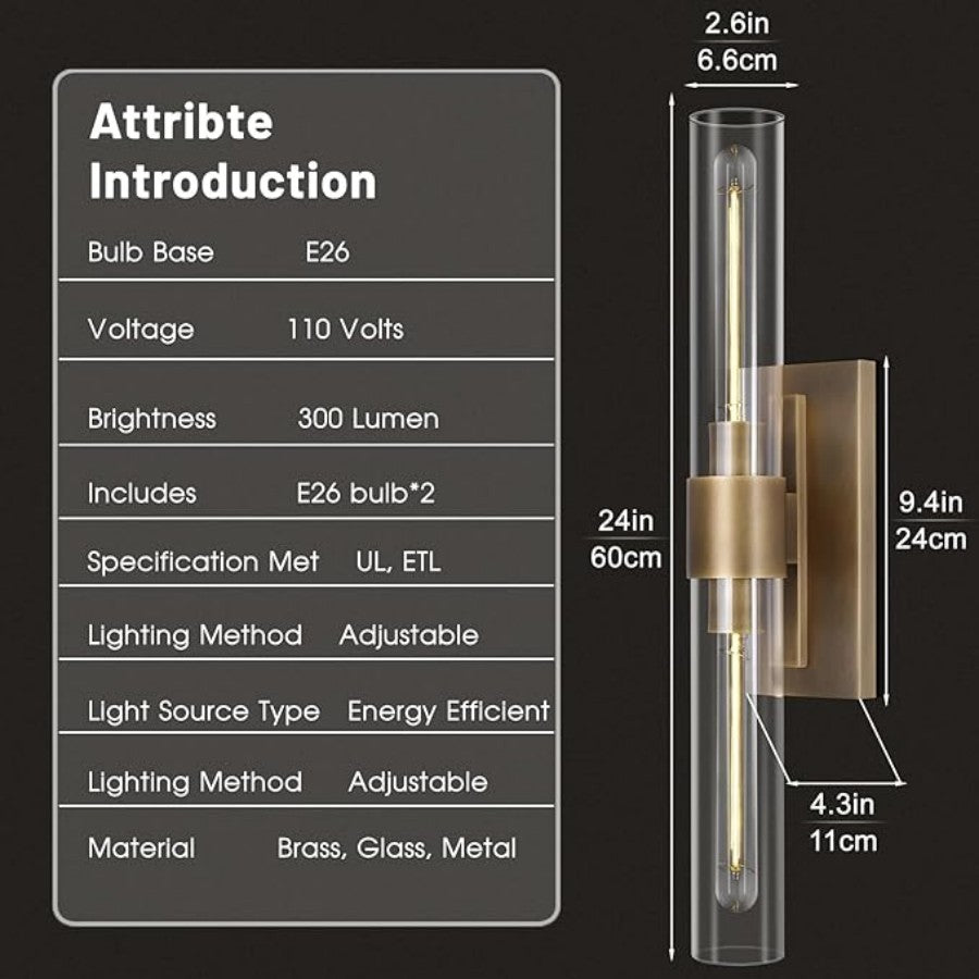 Rachel Glass Linear Sconce