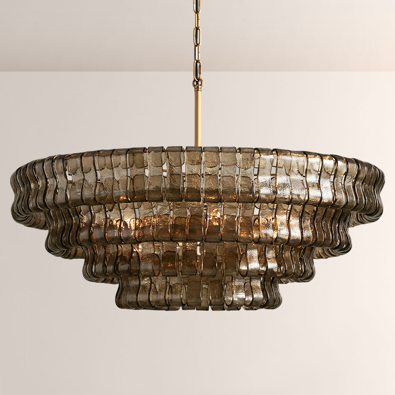 Lime 4-Tier Glass Round Chandelier - thebelacan