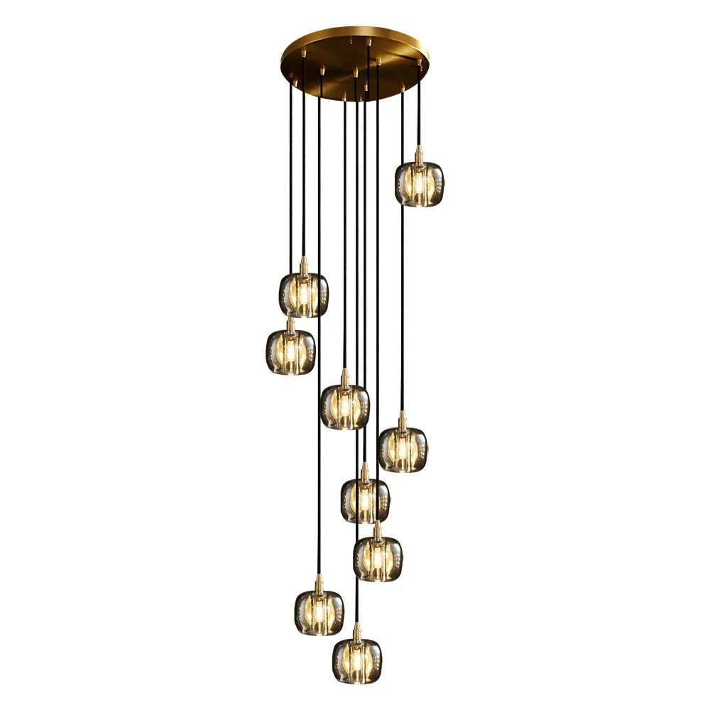 Tall Spiral Crystal Chandelier for Staircase