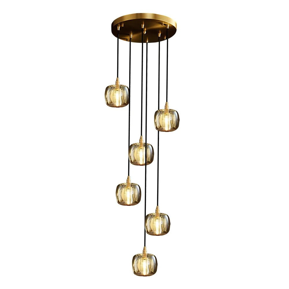 Tall Spiral Crystal Chandelier for Staircase