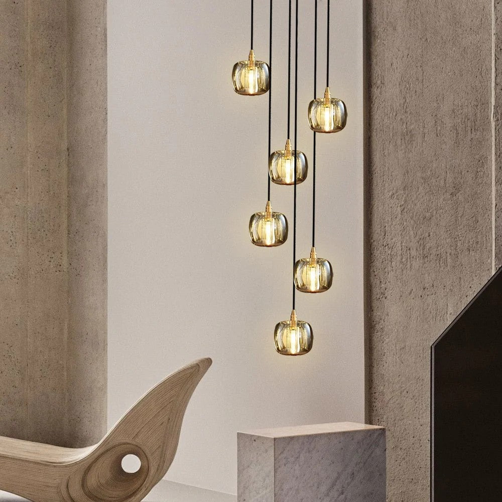 Tall Spiral Crystal Chandelier for Staircase