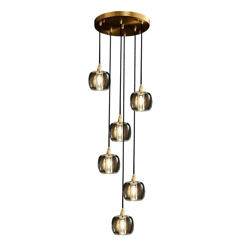 Tall Spiral Crystal Chandelier for Staircase
