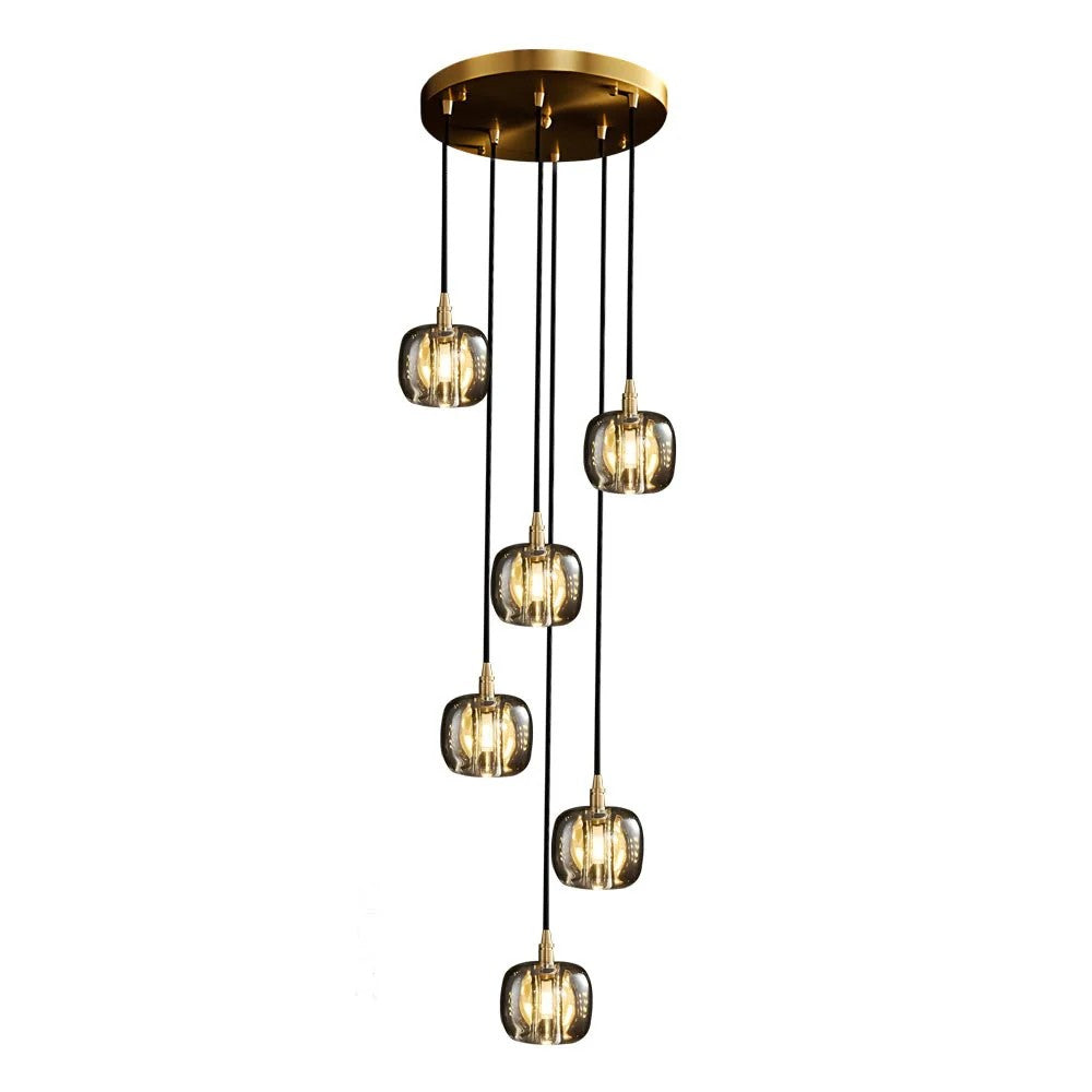 Tall Spiral Crystal Chandelier for Staircase
