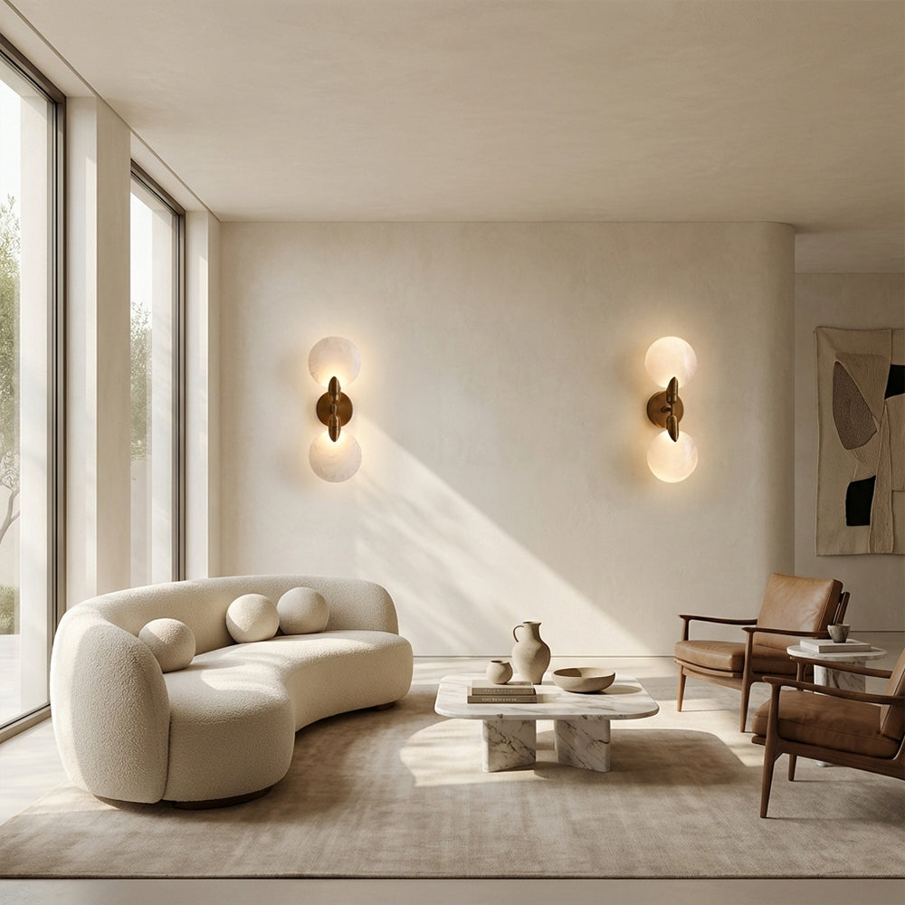 Lyle Textured Glass Double Wall Sconce