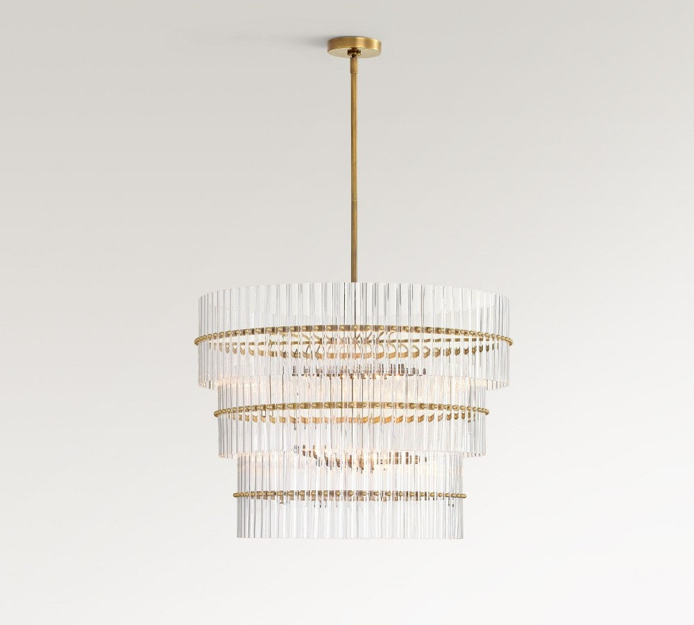 Marlly Glass Round 3-Tier chandelier