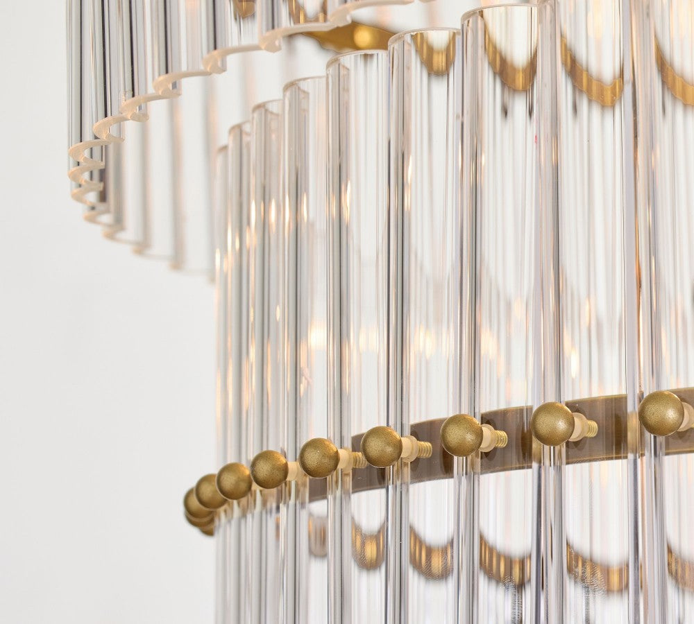 Marlly Glass Round 3-Tier chandelier