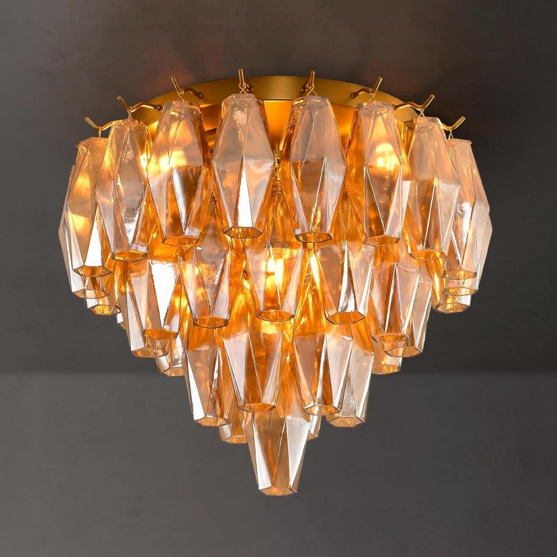 Modern Evelyn Glass Flush Mount